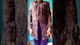 Persona by Marina Rinaldi Pure silk, floral shirt with ruffled hem sleeves #maxmara #persona