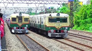 Train Race : Parallel Run of Katwa-Howrah and Barddhaman-Howrah Local Train | Overtake - Re-Overtake