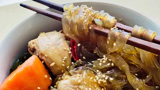 Korean soy sauce braised chicken Jjim-dak - 찜닭 - Easy one-pot meal in Instantpot or Rice cooker!
