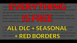 HUGE Everything is FREE Right NOW All Platforms All DLC + All Seasonal + Free Red Borders Guaranteed