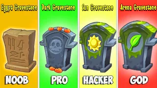 PvZ2 Challenge - How Many Plants Can Defeat 7 Gravestone level up Noob - Pro - Hacker - God!