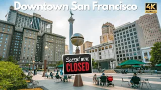 [4K] Downtown San Francisco, Almost Every Store Closed Walking Tour | Union Square, Market Street