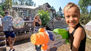 Water gun battle! We're leaving the house VLOG