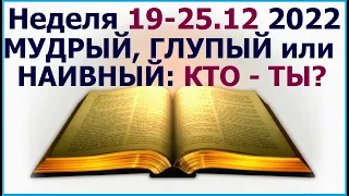 Неделя 19 - 25 декабря 2022 г.: об истинной мудрости. Свидетели Иеговы