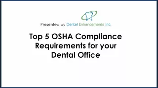 Top 5 OSHA compliance requirements for your dental office