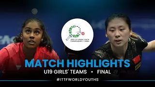 Prithika Pavade vs Chen Yi | U19 Girls' Teams Final | ITTF World Youth Championships 2022