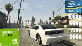 GTA 5 on I5 2500 + Gt 730 | 1080p, 900p, 720p, 800x600