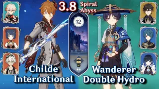 Spiral Abyss 3.8 - C0 Childe National & C0 Wanderer Double Hydro | Floor 12 9 Stars | Genshin Impact