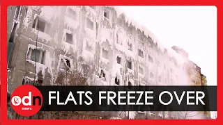 Families Trapped Inside Frozen Block of Flats in Russia