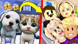 😱 KEDİ VE KÖPEK OLDUK 🐱💔🐶 KOMİK HİKAYE 😂| ROBLOX RP 🏡