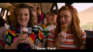 stranger things eleven all fart scenes