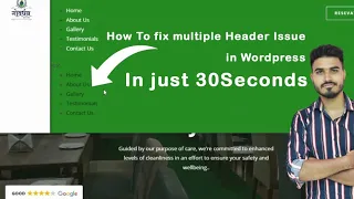 How to Fix Multiple Header Issue in WordPress in just 30Seconds|Wordpress Learning|Tech Rai|