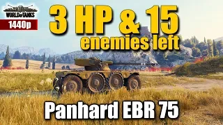 WOT: Panhard EBR 75, 3HP & 15 enemies, WORLD OF TANKS