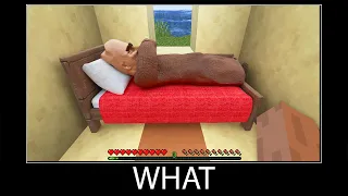 Minecraft wait what meme part 264 realistic minecraft Bed