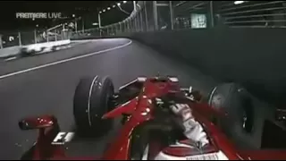 Kimi Raikkonen onboard crash GP Singapore 2008