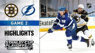 NHL Highlights | Second Round, Gm2: Bruins @ Lightning - Aug. 25, 2020