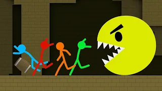 Stickman and Pacman Animation - Funny Animation (FAN MADE)