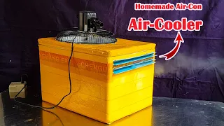 How to make air conditioner AC at home using PVC pipe and foam container-fan #diy at home