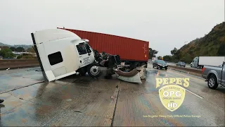 Insane jackknife on the freeway