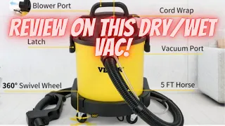 Review VEVOR Wet Dry Vacuum, 5.3 Gallon, 1.6 Peak HP Shop Vacuum