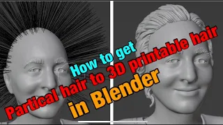 BLENDER- partical hair to 3D printable hair