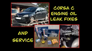 Corsa C engine oil leak find and fix + engine service.