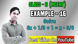 Solve 6x+1/3 + 1 = x-3/6 | Example 16 Chapter:2 - Linear equations in one Variable - Class 10 Maths