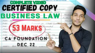 CA Foundation LAW Certified Copy Analysis| Complete video | ICAI checking and tips to attempt| DEC22