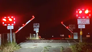 Late Night Freight Trains at Bield Drove Level Crossing, Cambridgeshire