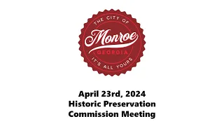 (2024) 04-24 - Historic Preservation Commission Meeting (Audio Fix)