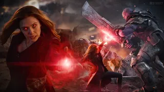 Avengers Endgame Scarlet Witch and Captain Marvel  vs Thanos