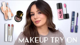 NEW MAKEUP TRY ON: Laura Mercier Concealer, Saie Blush, Ravie Beauty & More || Tania B Wells