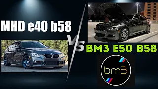 MHD VS BM3 (e40 vs e50 OTS MAPS!) On B58 BMW!