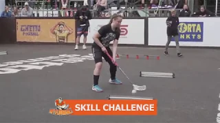 Katrīne Šleiva un Anna Ankudinova ņem dalību MyFloorball Skill Challenge (22.05.2018)