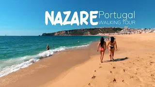 WALKING NAZARE BEACH |  PORTUGAL 🇵🇹 | TRAVEL TOUR | [4k] Binaural Audio🎧