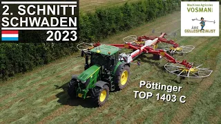 2. Schnitt schwaden | John Deere 6250R // Pöttinger TOP 1403C | Luxemburg 2023