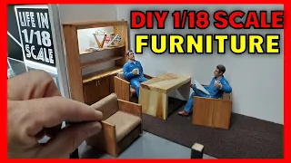 Building 1/18 scale Office Furniture and more for my Showroom Diorama