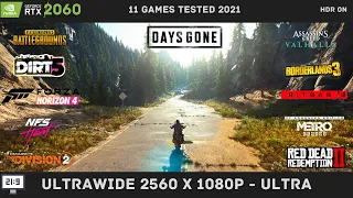 RTX 2060 Gameplay Test in 11 Games in 2021 | Ultrawide Gameplay | Acer Helios 300 | LG 29WN600
