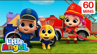 Community helpers : Policeman Song + MORE | Little Angel Kids Songs & Nursery Rhymes