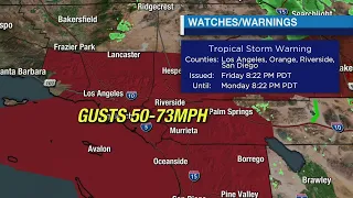 Tropical Storm Warning issued for SoCal, 1st ever in region