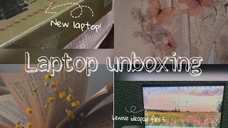 Unboxing my new laptop// Lenovo ideapad flex 5 [aesthetic]