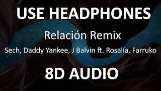 Sech, Daddy Yankee, J Balvin ft  Rosalía, Farruko - Relación Remix ( 8D Audio / Letra )