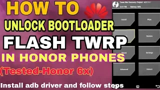 How to flash twrp in honor devices.and unlock bootloader on huawei phones