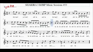 SHAKIRA  BZRP Music Sessions #53 - Flauto - Note - Spartito - Karaoke - Instrumental