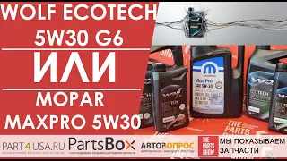 Wolf 5W30 против Mopar MaxPro 5W30 - Подходящее моторное масло Wolf для американских автомобилей.