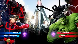Hulk & Spiderman VS Venom & Doctor Strange (Hardest AI) - Marvel vs Capcom: Infinite