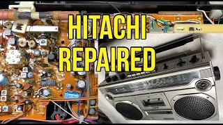 Hitachi TRK-8000E Radio Cassette Service. New Belts and 'No Play' Fix. Vintage Boombox Service