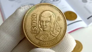 **Moneda de 1000 pesos de Juana de Asbaje   (( PRECIO  de Moneda Antigua  ))