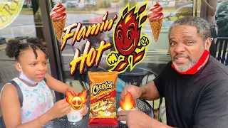 I Tried Flaming Hot Cheetos Ice Cream With My Dad