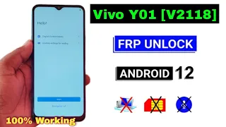 Vivo Y01 Frp Bypass Android 12 || Vivo Y01 (V2118) Google Account Bypass Android 12 Without Pc | Ok